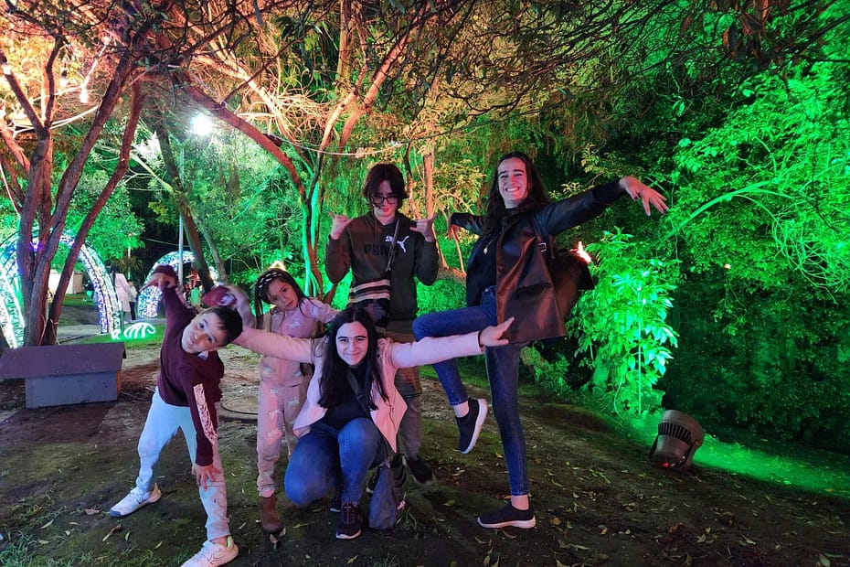 Familia que disfruta